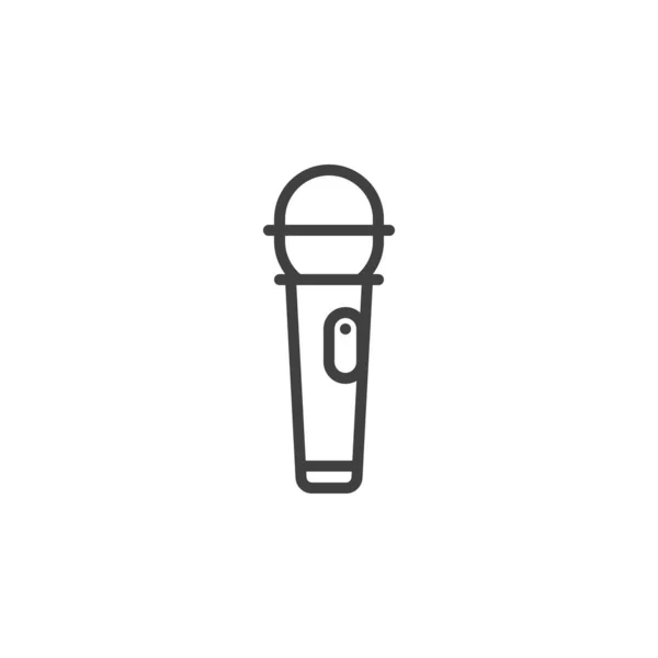Ícone da linha do microfone —  Vetores de Stock