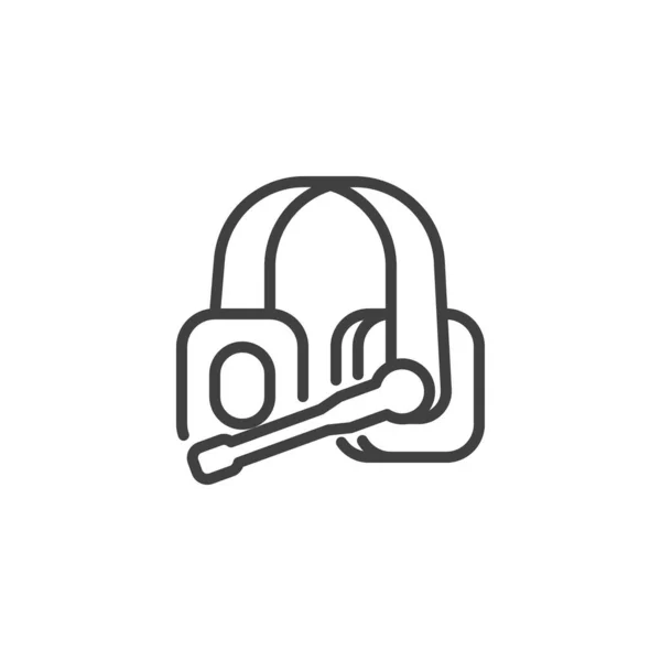 Jogo ícone de linha de fone de ouvido — Vetor de Stock