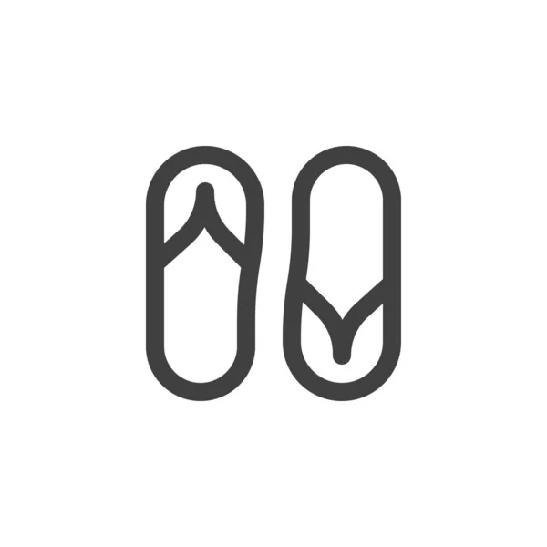 Flip-flops line ikon — Stock vektor