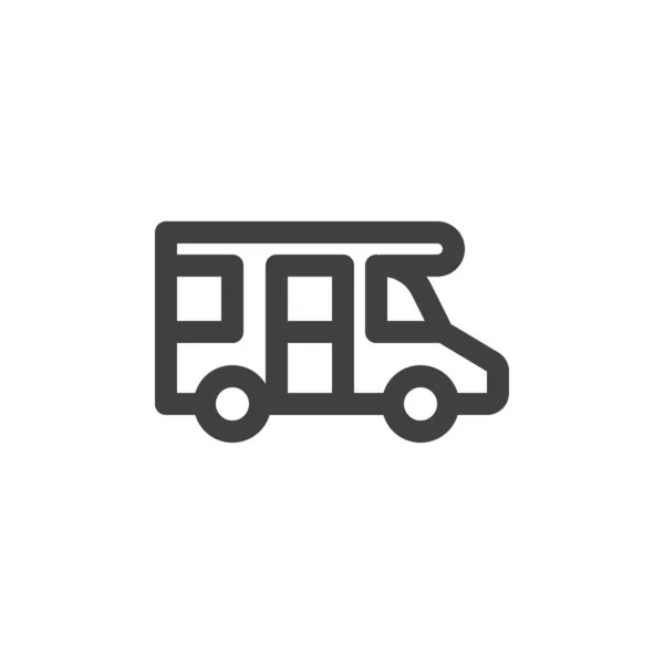 Camper van satırı simgesi — Stok Vektör