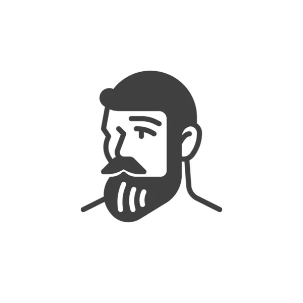 Bearded man with mustache vector icon — Stock Vector