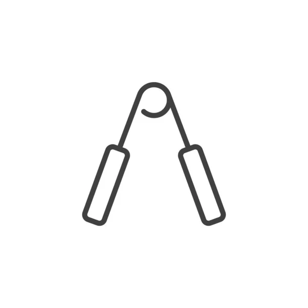 Hand gripper expander line icon — Vector de stock