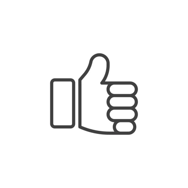 Thumbs Up gesture line icon — Vector de stock