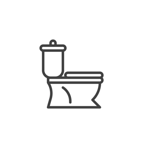 Ikon garis mangkuk toilet - Stok Vektor