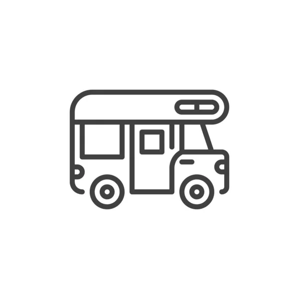 Truck camper line icon — Stock Vector