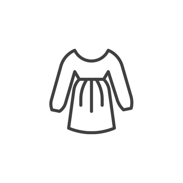 Μακρύ μανίκι εικονίδιο γραμμή φόρεμα — Διανυσματικό Αρχείο