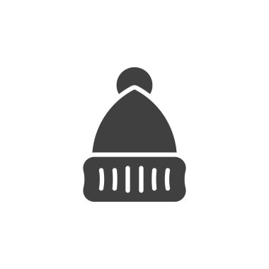 Yün şapka vektör simgesi