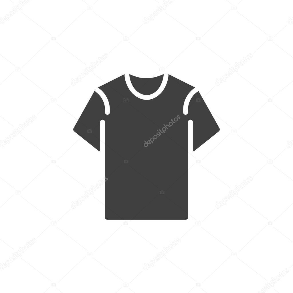 T-shirt vector icon. filled flat sign for mobile concept and web design. Short sleeve t-shirt glyph icon. Symbol, logo illustration. Vector graphics