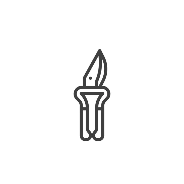 Hand pruner line icon — Stock Vector