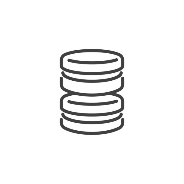 Macarons lijn pictogram — Stockvector