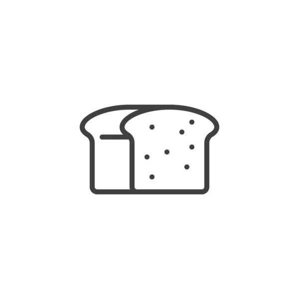 Linea pane tostato icona — Vettoriale Stock