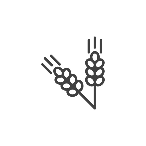 Wheat ears line icon — Stock Vector