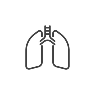 İnsan akciğerleri çizgi simgesi
