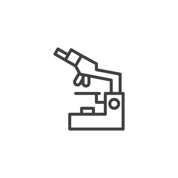 Icône de ligne de microscope — Image vectorielle