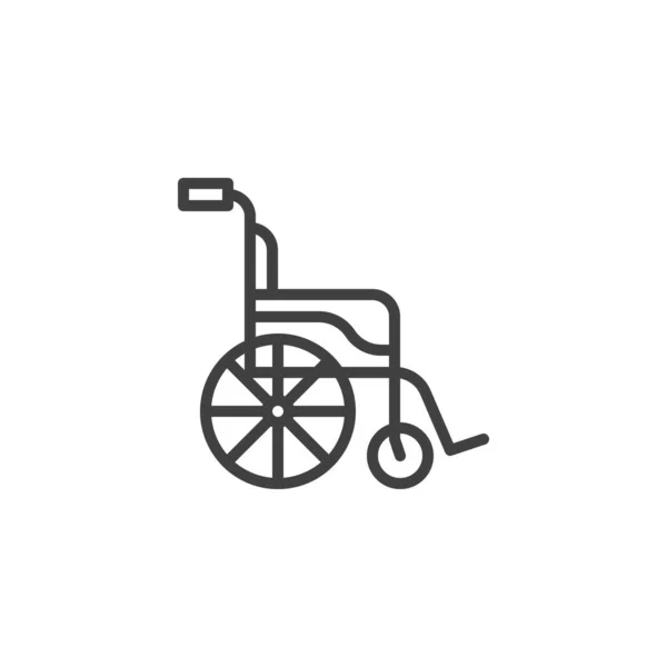Значок линии инвалидного кресла — стоковый вектор