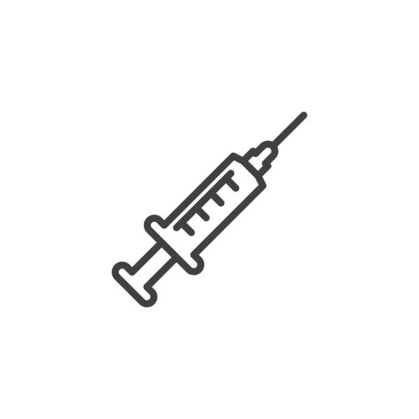 Medical injection line icon — 스톡 벡터