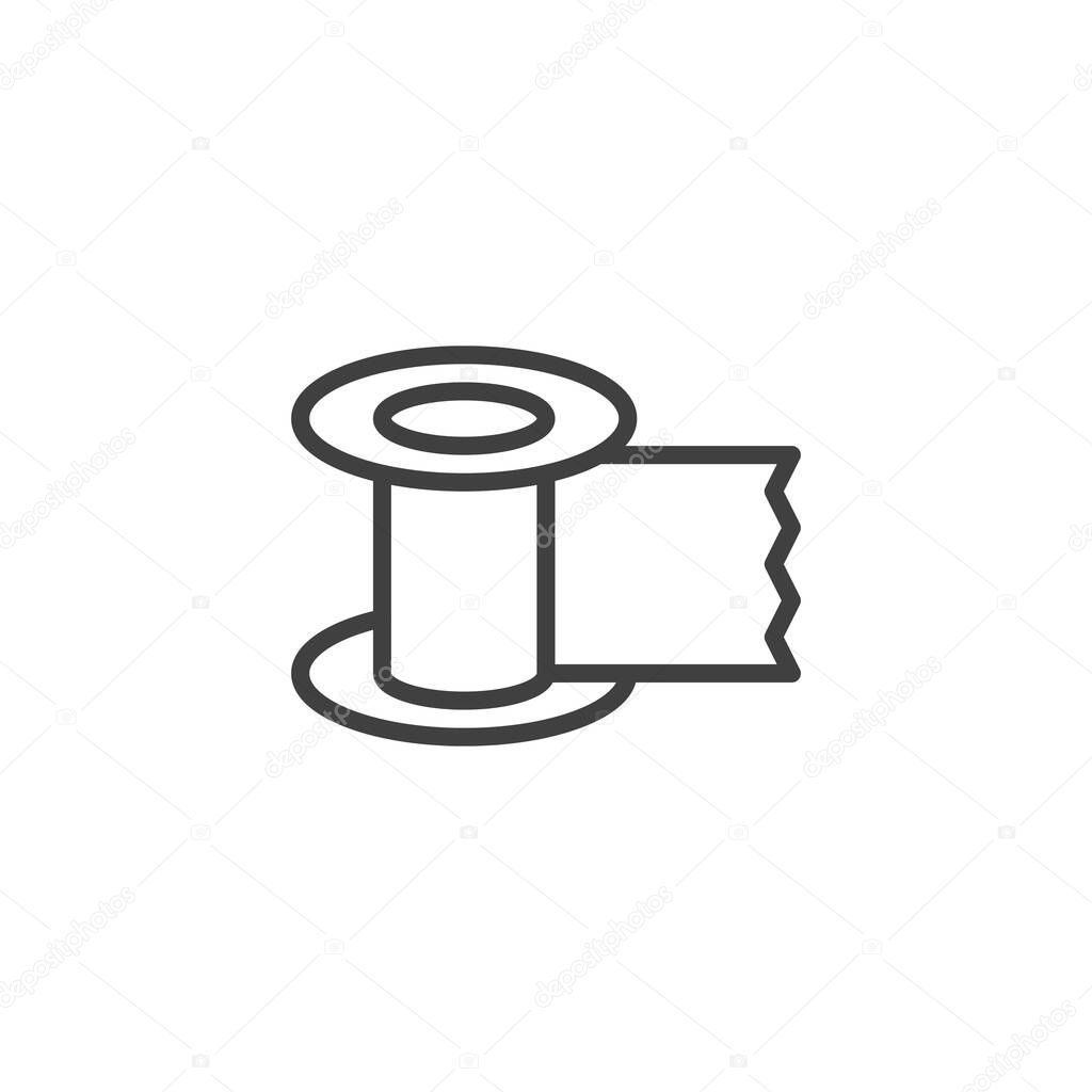 Medical plaster roll line icon