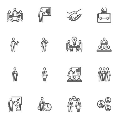 İş eğitim çizgisi simgeleri ayarlandı