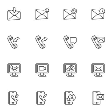 satır Icons set iletişim