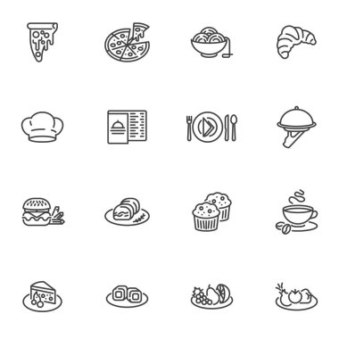 Restoran yemek hattı simgeleri ayarlandı