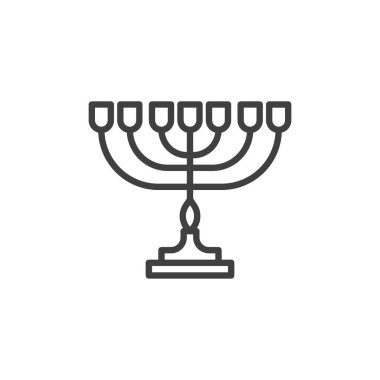 Tapınak menorah çizgisi simgesi