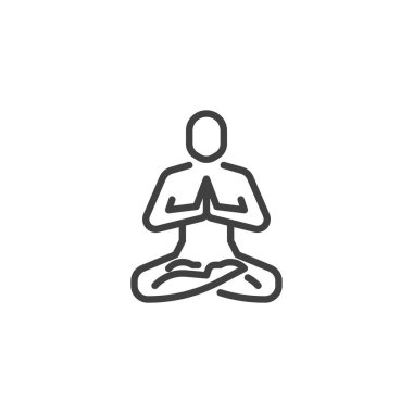 Yoga meditasyon çizgisi simgesi