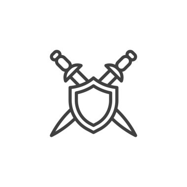 Güvenlik sistemi çizgi simgesi.