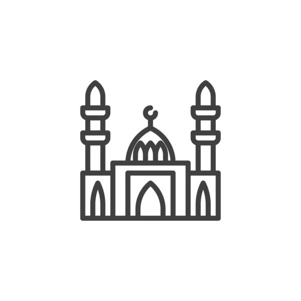 Icono de línea de construcción mezquita — Vector de stock