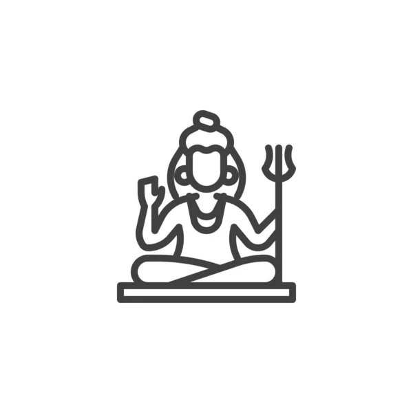 Lord Shiva icona della linea — Vettoriale Stock