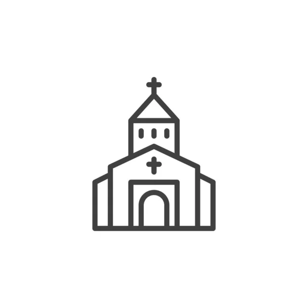 Monastery building line icon — ストックベクタ