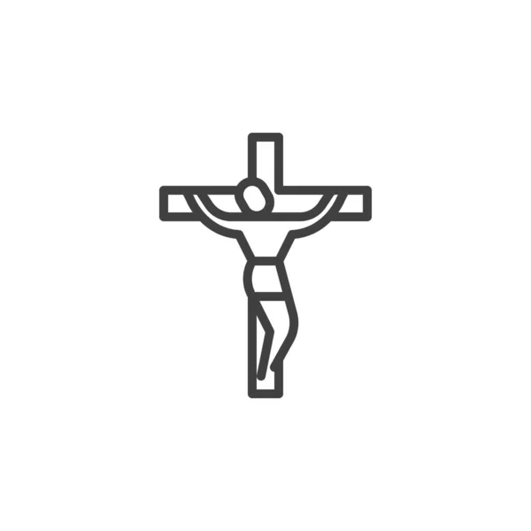 Crucifix cross line icon — ストックベクタ