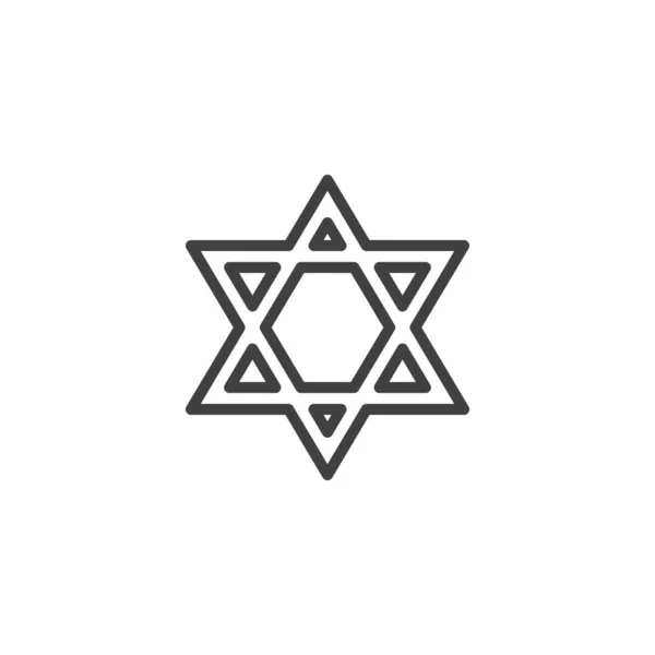 Star of David line icon — Stock Vector