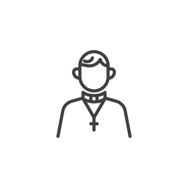 Catholic priest line icon — Image vectorielle