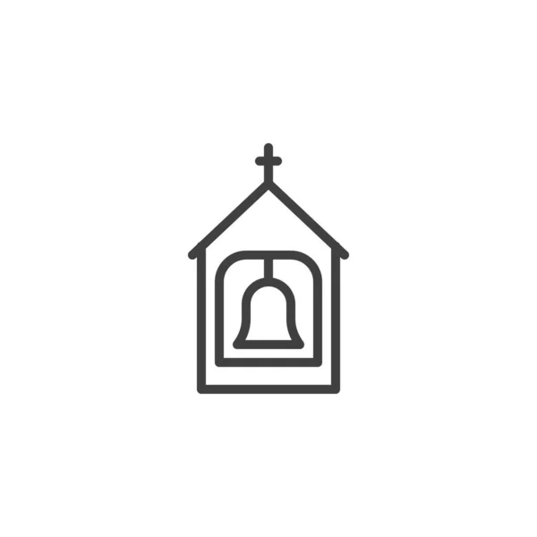 Kerkklokken lijn icoon — Stockvector