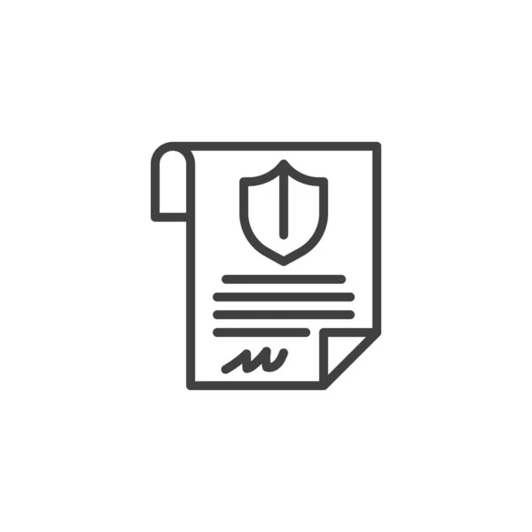 Secure document line icon — Stockový vektor