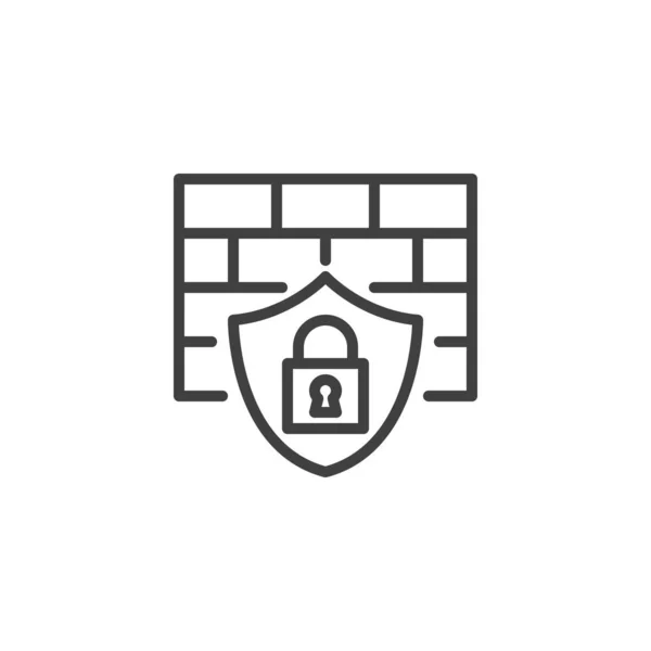 Firewall protection line icon — Archivo Imágenes Vectoriales