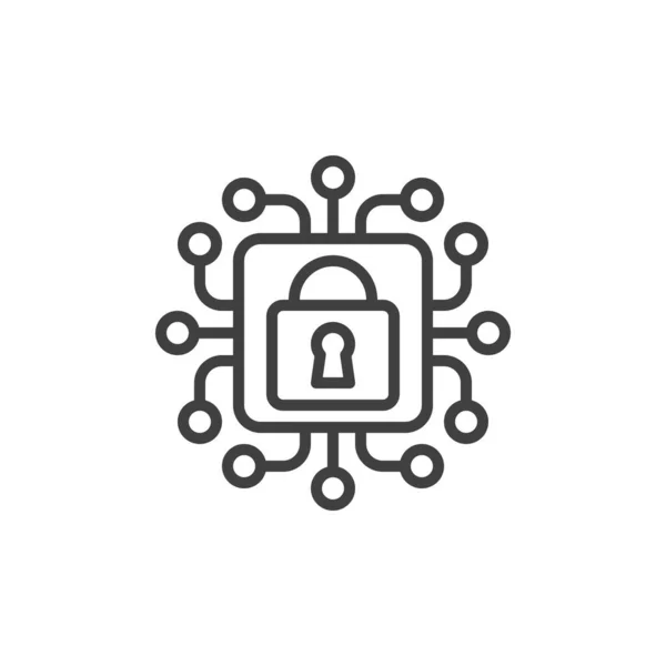 Cyber lock line icon — Archivo Imágenes Vectoriales