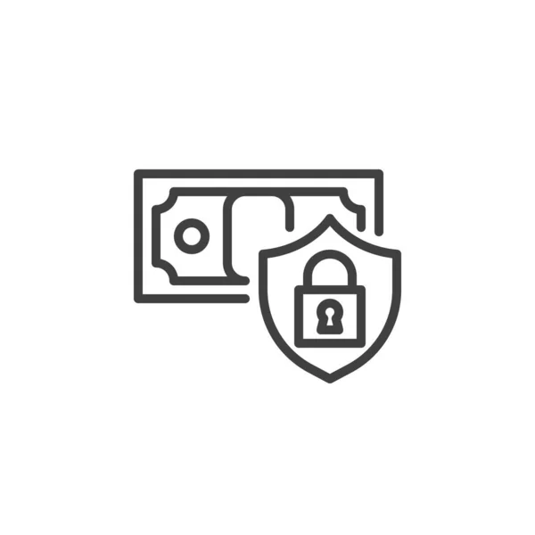Money security line icon — Image vectorielle