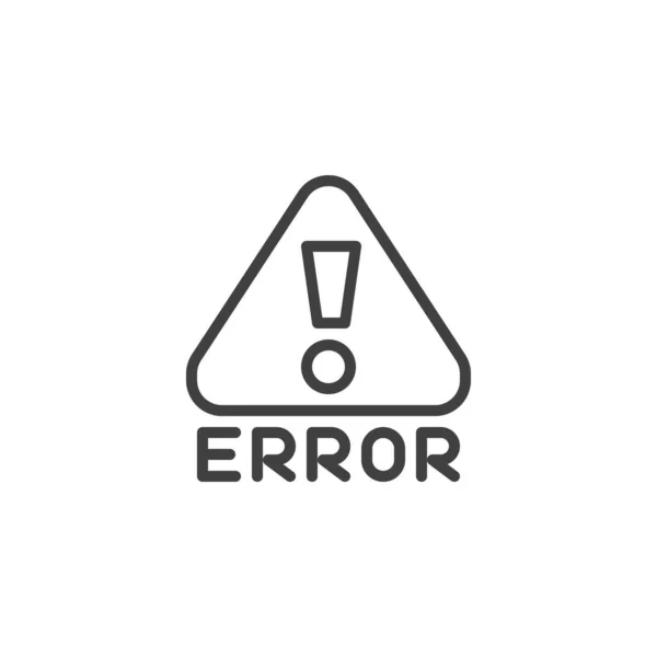 Error, icono de línea de advertencia — Vector de stock