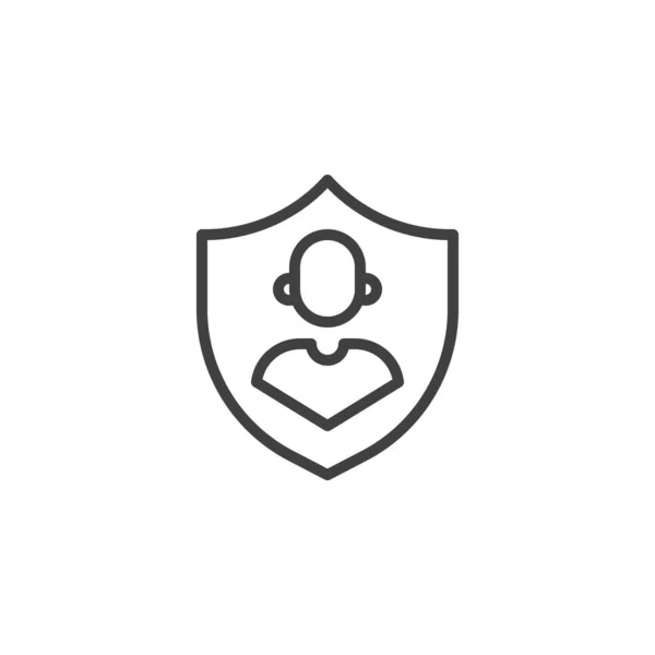 Personal protection line icon — Stock Vector