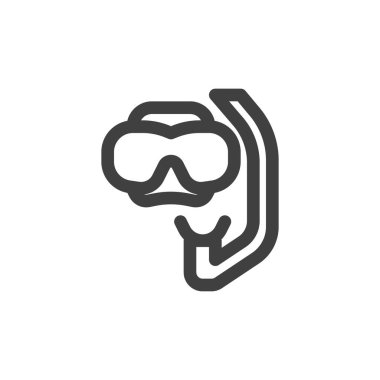 Dalgıç maskesi ve şnorkel çizgisi simgesi