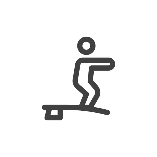 Diving board with diver line icon — Wektor stockowy