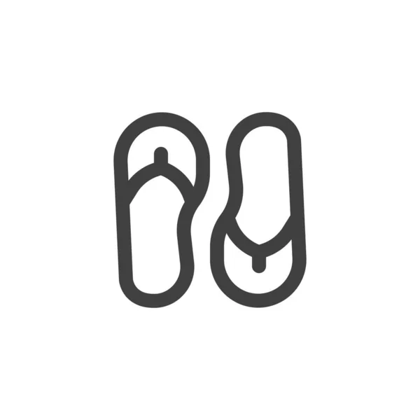 Flip flops icono de línea — Vector de stock
