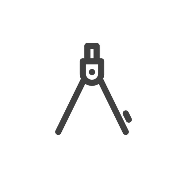 Measuring compass line icon — Vetor de Stock