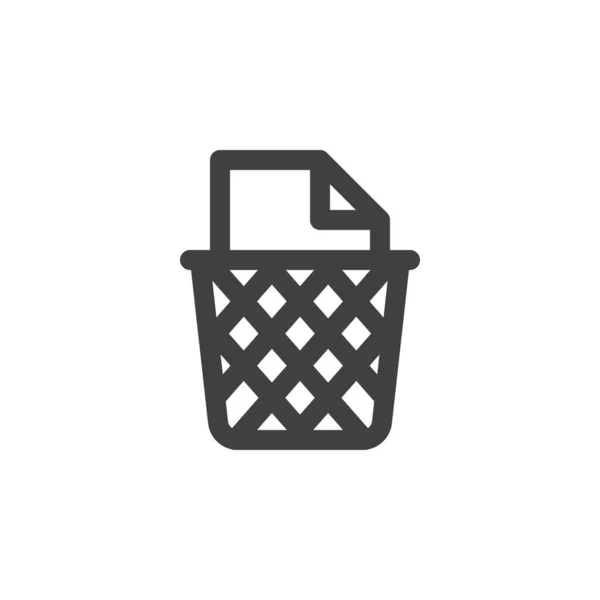 Ícone de linha de resíduos de papel —  Vetores de Stock