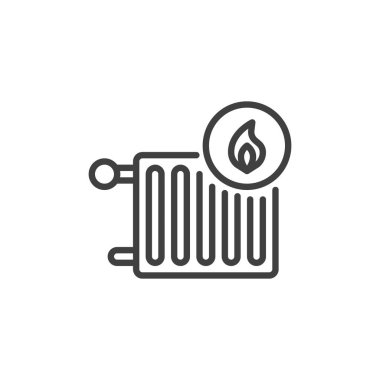 Isıtma sistemi çizgi simgesi