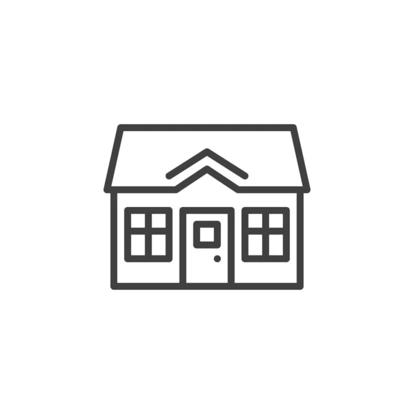 Hus byggnad linje ikon — Stock vektor