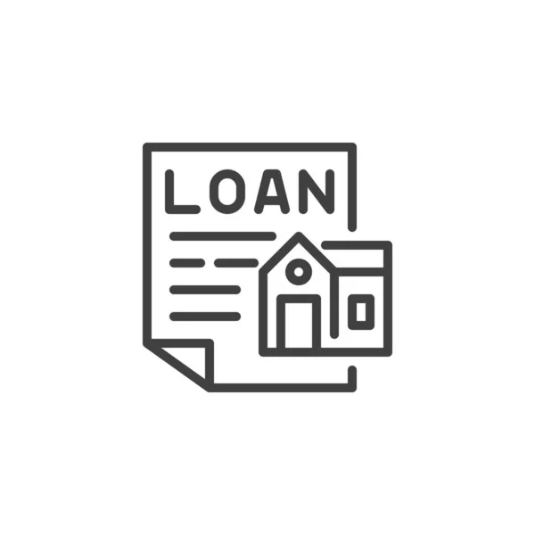 Ícone de linha de empréstimo hipotecário — Vetor de Stock