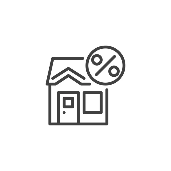 Maison rabais ligne icône — Image vectorielle