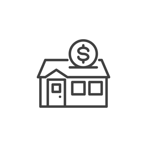 Icono de línea de préstamo — Vector de stock